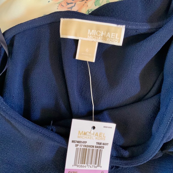 NWT MICHAEL Michael Kors blouse, Sz 6, Navy - Picture 5 of 5